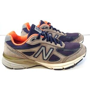 New Balance 990v4 Sneakers Shoes Wn 8 Beige Navy Suede Running Walking USA